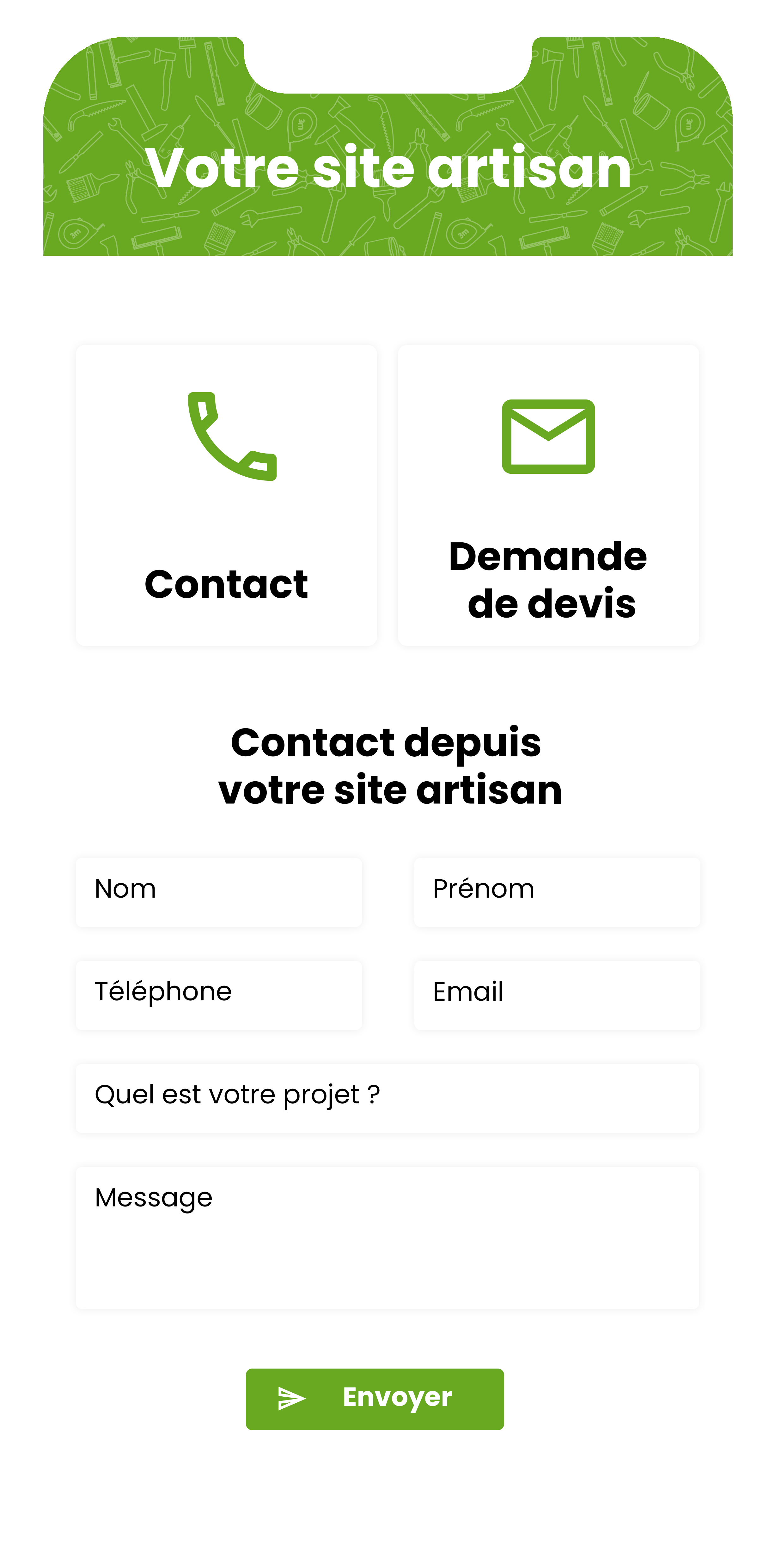Vos client vous contacterons via votre site artisan avec Nos Artisans ont du Talent